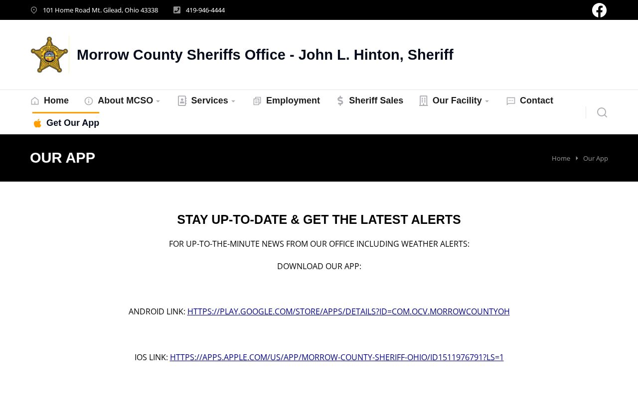 Morrow County Sheriff app description without a released mugshot feature