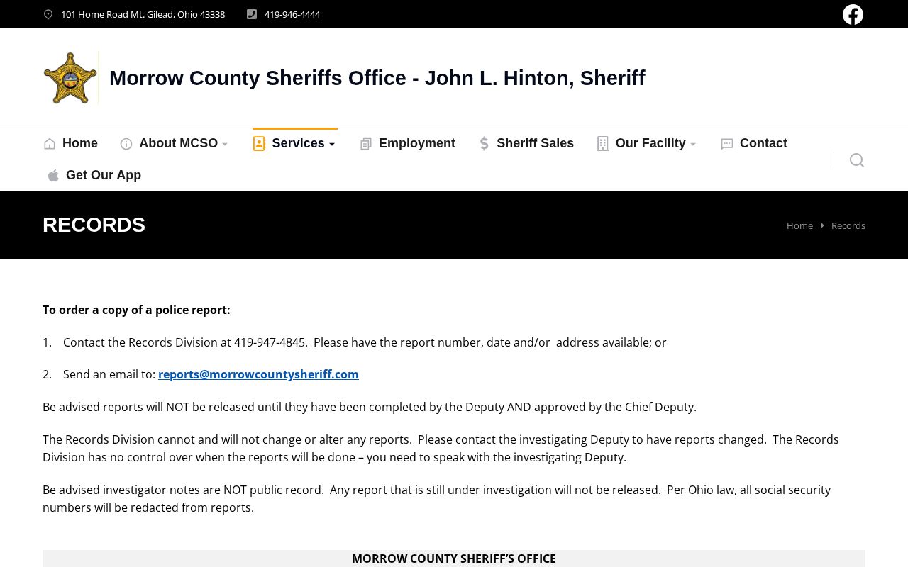Morrow County release records request policy